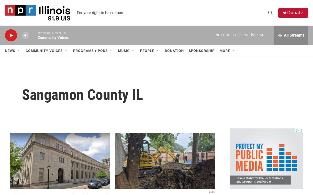 NPR Illinois Sangamon County crime news section interface